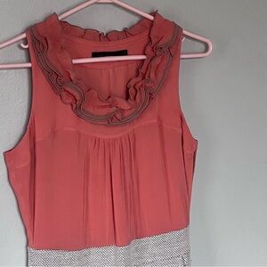 The Limited Dress Womens Orange Gray Sleeveless Pockets 2 XS Small